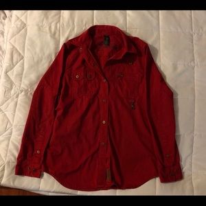 Red jean jacket